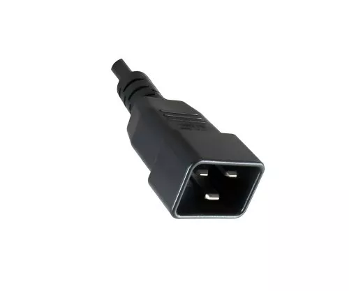 Appliance power cord C13 to C20, 1mm², extension, VDE, black, length 0.50m